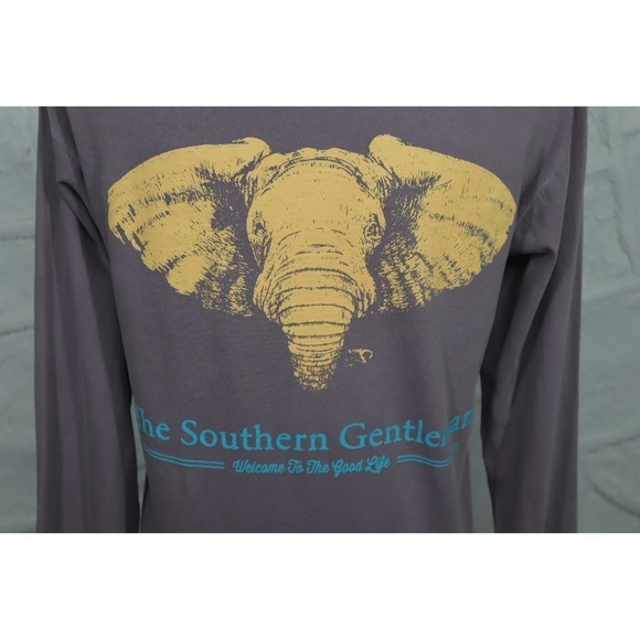 The Southern Gentleman Purple Long Sleeve Pocket Tee‎ - Elephant - Size S - Picture 4 of 7